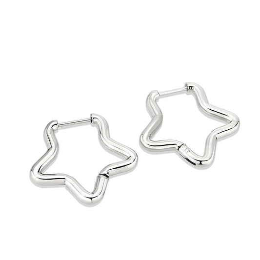 MATK3851 - High Polished Minimalist Stainless Steel Earrings