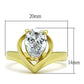 MATK389G - IP Gold(Ion Plating) Stainless Steel Ring with AAA Grade CZ  in Clear