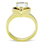 MATK389G - IP Gold(Ion Plating) Stainless Steel Ring with AAA Grade CZ  in Clear