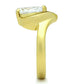 MATK389G - IP Gold(Ion Plating) Stainless Steel Ring with AAA Grade CZ  in Clear
