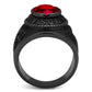 TK414703J - IP Black(Ion Plating) Stainless Steel Ring with Synthetic Synthetic Glass in Siam