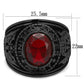 MATK414706J - IP Black(Ion Plating) Stainless Steel Ring with Synthetic Synthetic Glass in Siam