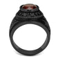 MATK414706J - IP Black(Ion Plating) Stainless Steel Ring with Synthetic Synthetic Glass in Siam