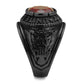 MATK414706J - IP Black(Ion Plating) Stainless Steel Ring with Synthetic Synthetic Glass in Siam