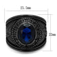 TK414707J - IP Black(Ion Plating) Stainless Steel Ring with Synthetic Synthetic Glass in Sapphire