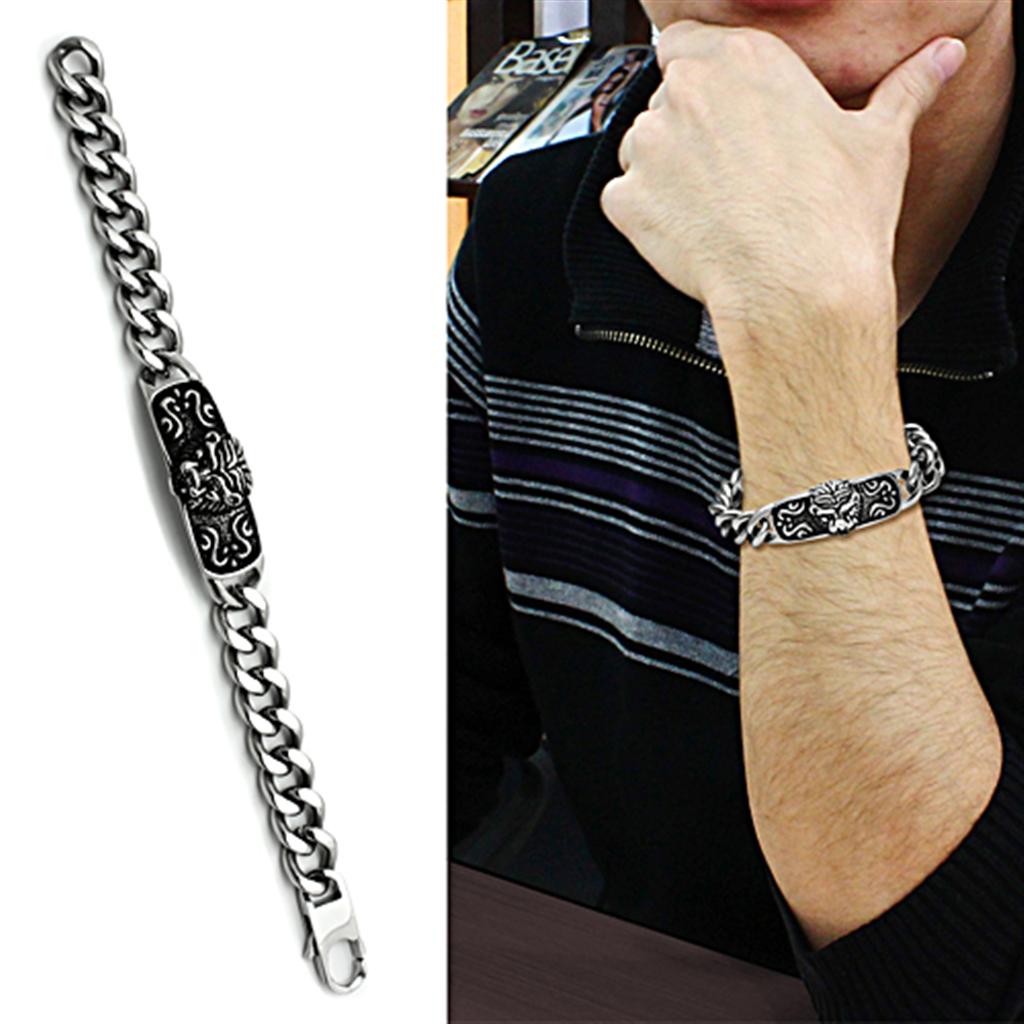 MATK436 - High polished (no plating) Stainless Steel Bracelet with No Stone