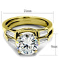 MATK44701 - IP Gold(Ion Plating) Stainless Steel Ring with AAA Grade CZ  in Clear