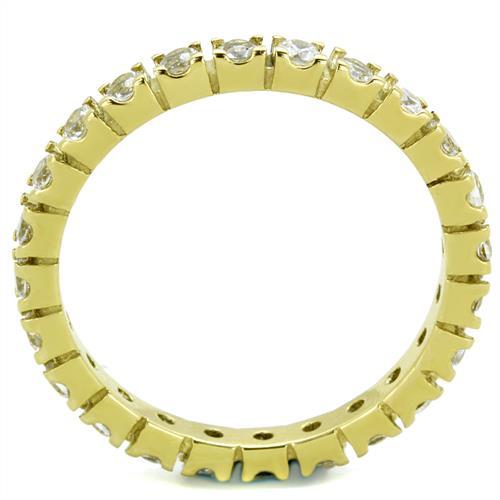 MATK45202G - IP Gold(Ion Plating) Stainless Steel Ring with AAA Grade CZ  in Clear