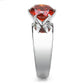 MATK52001 - High polished (no plating) Stainless Steel Ring with AAA Grade CZ  in Garnet