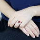 MATK52001 - High polished (no plating) Stainless Steel Ring with AAA Grade CZ  in Garnet