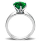 MATK52005 - High polished (no plating) Stainless Steel Ring with Synthetic Synthetic Glass in Emerald