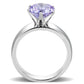 MATK52006 - High polished (no plating) Stainless Steel Ring with AAA Grade CZ  in Light Amethyst