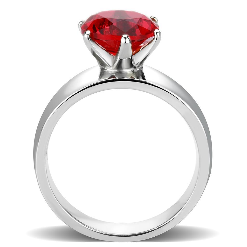 MATK52007 - High polished (no plating) Stainless Steel Ring with Synthetic Synthetic Glass in Siam