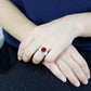 MATK52007 - High polished (no plating) Stainless Steel Ring with Synthetic Synthetic Glass in Siam
