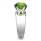 MATK52008 - High polished (no plating) Stainless Steel Ring with Synthetic Synthetic Glass in Peridot