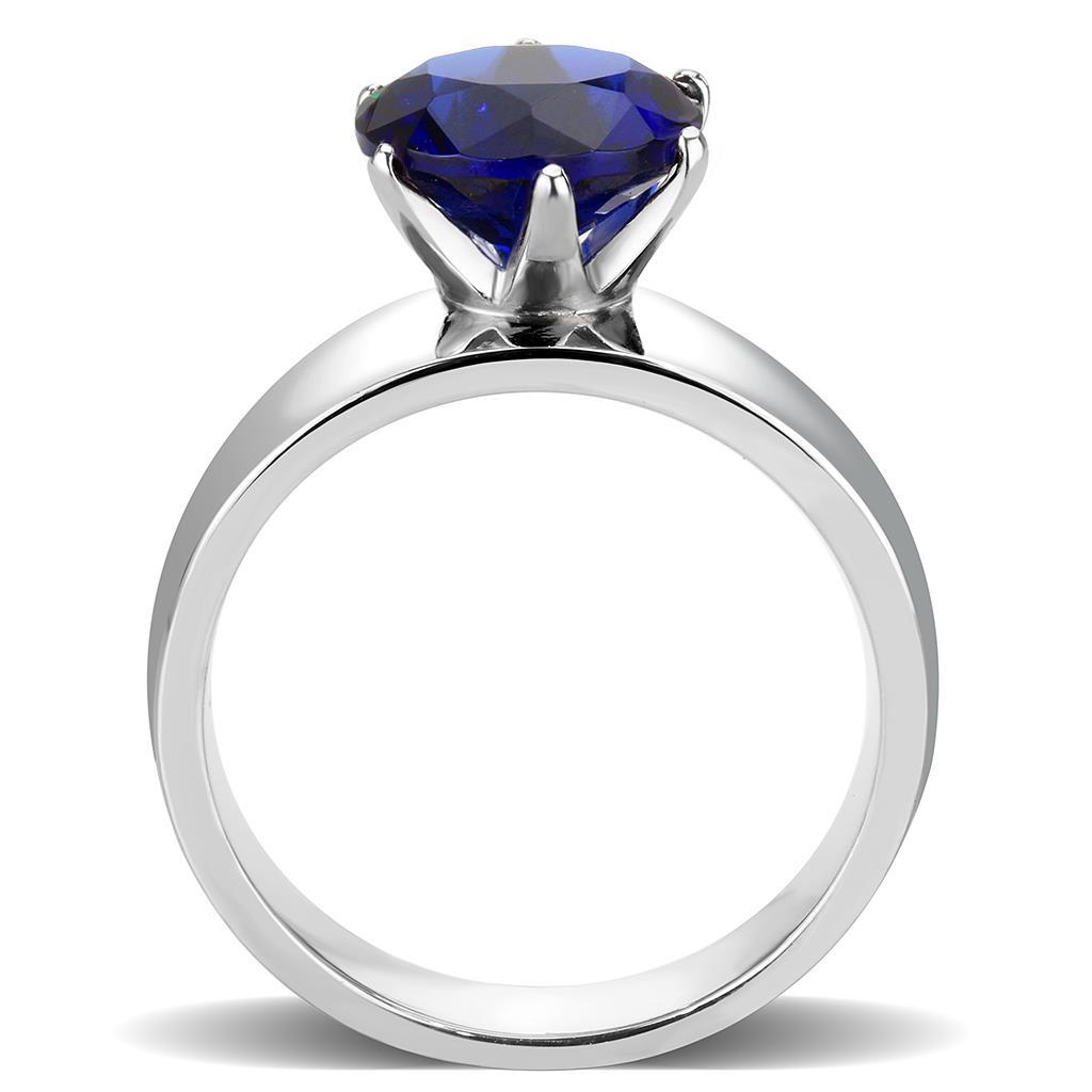 MATK52009 - High polished (no plating) Stainless Steel Ring with Synthetic Synthetic Glass in Montana