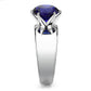 MATK52009 - High polished (no plating) Stainless Steel Ring with Synthetic Synthetic Glass in Montana