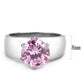 MATK52010 - High polished (no plating) Stainless Steel Ring with AAA Grade CZ  in Rose