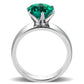 MATK52012 - High polished (no plating) Stainless Steel Ring with Synthetic Synthetic Glass in Blue Zircon
