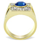MATK752 - Two-Tone IP Gold (Ion Plating) Stainless Steel Ring with Top Grade Crystal  in Montana