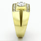 MATK777 - IP Gold(Ion Plating) Stainless Steel Ring with AAA Grade CZ  in Clear