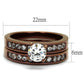 MATK8X003LC - IP Coffee light Stainless Steel Ring with AAA Grade CZ  in Clear