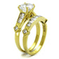 MATK8X040 - IP Gold(Ion Plating) Stainless Steel Ring with AAA Grade CZ  in Clear