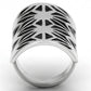 MATK918 - High polished (no plating) Stainless Steel Ring with Epoxy  in Jet