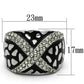 MATK921 - High polished (no plating) Stainless Steel Ring with Top Grade Crystal  in Black Diamond