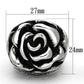 MATK922 - High polished (no plating) Stainless Steel Ring with Epoxy  in Jet