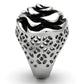 MATK922 - High polished (no plating) Stainless Steel Ring with Epoxy  in Jet