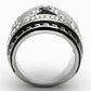 MATK928 - High polished (no plating) Stainless Steel Ring with Top Grade Crystal  in Clear