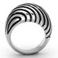 MATK929 - High polished (no plating) Stainless Steel Ring with Epoxy  in Jet