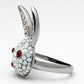 MATK931 - High polished (no plating) Stainless Steel Ring with Top Grade Crystal  in Multi Color