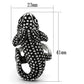 MATK933 - High polished (no plating) Stainless Steel Ring with Top Grade Crystal  in Jet
