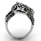 MATK933 - High polished (no plating) Stainless Steel Ring with Top Grade Crystal  in Jet
