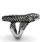 MATK933 - High polished (no plating) Stainless Steel Ring with Top Grade Crystal  in Jet