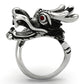 MATK934 - High polished (no plating) Stainless Steel Ring with Top Grade Crystal  in Siam