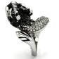 MATK934 - High polished (no plating) Stainless Steel Ring with Top Grade Crystal  in Siam