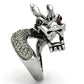 MATK934 - High polished (no plating) Stainless Steel Ring with Top Grade Crystal  in Siam
