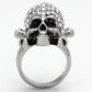 MATK935 - High polished (no plating) Stainless Steel Ring with Top Grade Crystal  in Clear