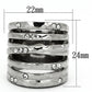 MATK937 - High polished (no plating) Stainless Steel Ring with Top Grade Crystal  in Clear