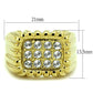 MATK940G - IP Gold(Ion Plating) Stainless Steel Ring with Top Grade Crystal  in Clear
