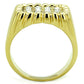 MATK940G - IP Gold(Ion Plating) Stainless Steel Ring with Top Grade Crystal  in Clear