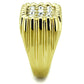 MATK940G - IP Gold(Ion Plating) Stainless Steel Ring with Top Grade Crystal  in Clear