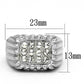 MATK940 - High polished (no plating) Stainless Steel Ring with Top Grade Crystal  in Clear