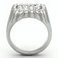 MATK940 - High polished (no plating) Stainless Steel Ring with Top Grade Crystal  in Clear
