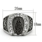 MATK942 - High polished (no plating) Stainless Steel Ring with Top Grade Crystal  in Clear