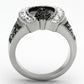 MATK942 - High polished (no plating) Stainless Steel Ring with Top Grade Crystal  in Clear