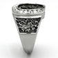 MATK942 - High polished (no plating) Stainless Steel Ring with Top Grade Crystal  in Clear